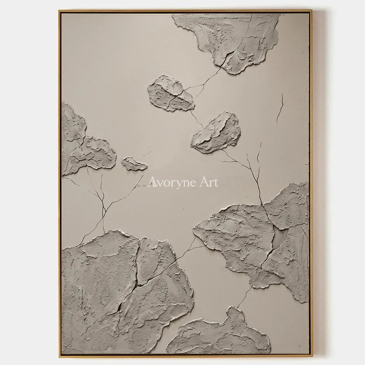 Amber Verse, hand-painted mineral texture wall art by Ronan Keane