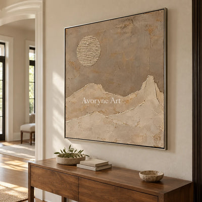 Dune Halo: Minimal Desert Landscape Wall Art — entry silver
