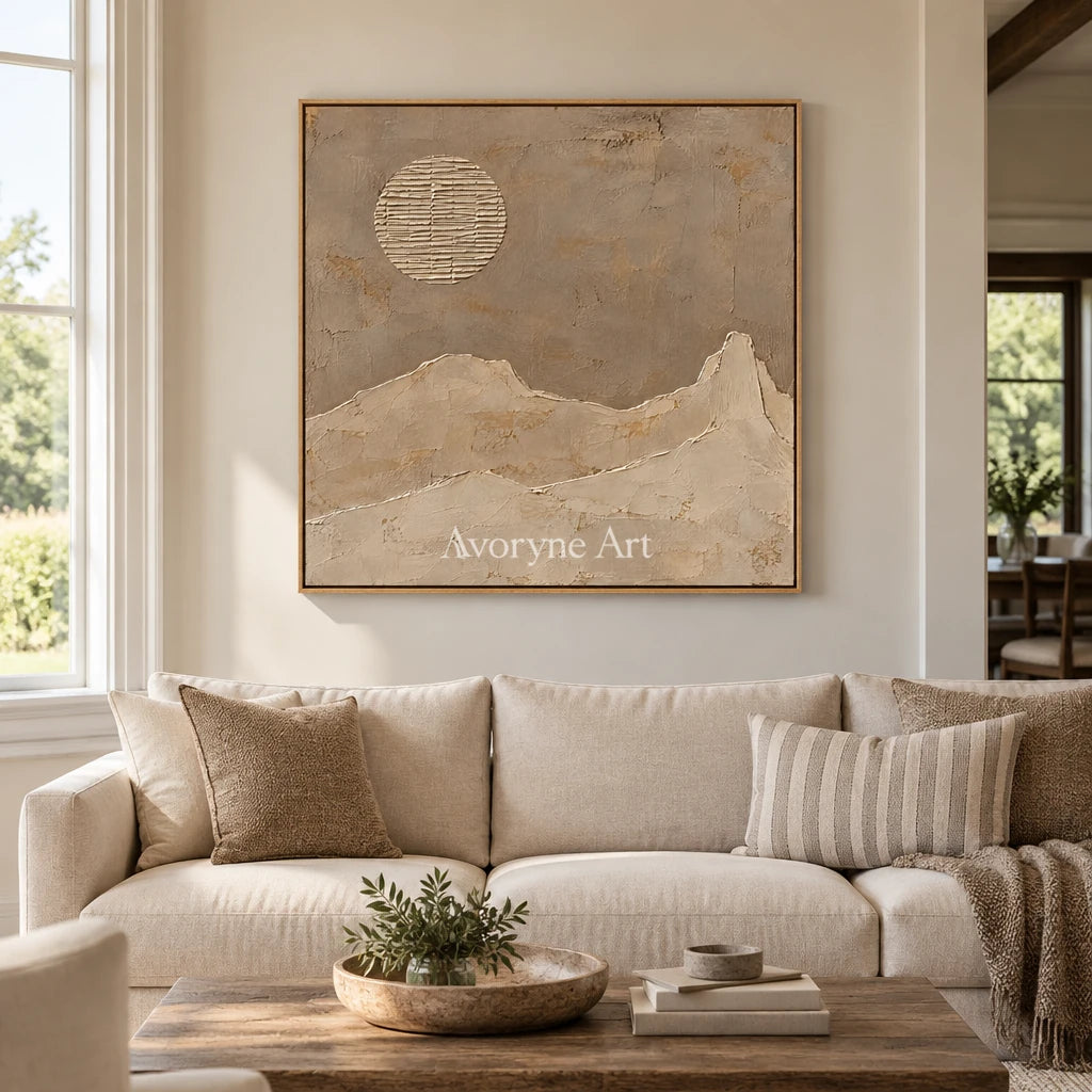 Dune Halo: Minimal Desert Landscape Wall Art — villa wood