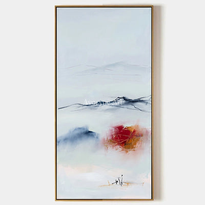 Pale Rhythm, hand-painted minimal landscape wall art by Camille Fournier