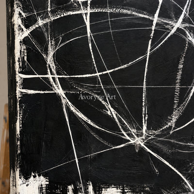 Chalk Constellation: Minimalist Black Line Wall Art — detail easel