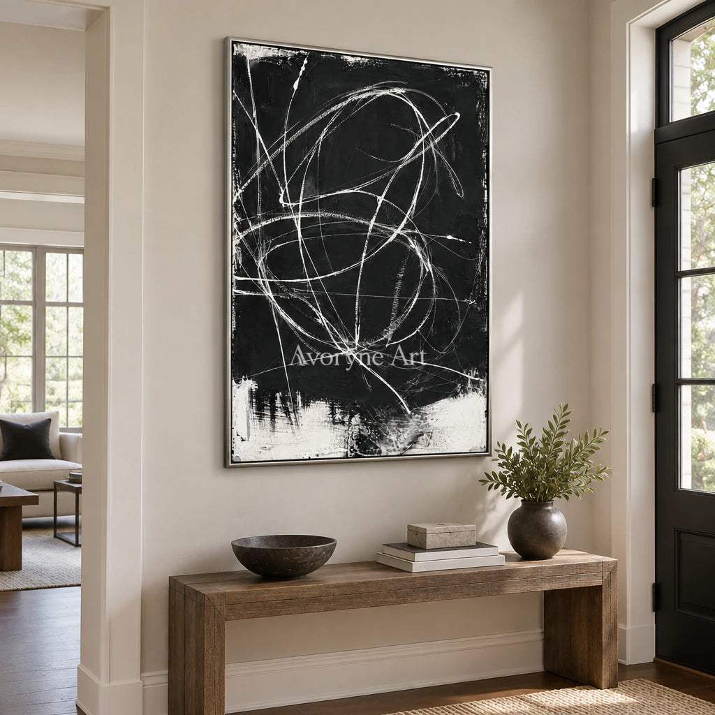 Chalk Constellation: Minimalist Black Line Wall Art — entry silver
