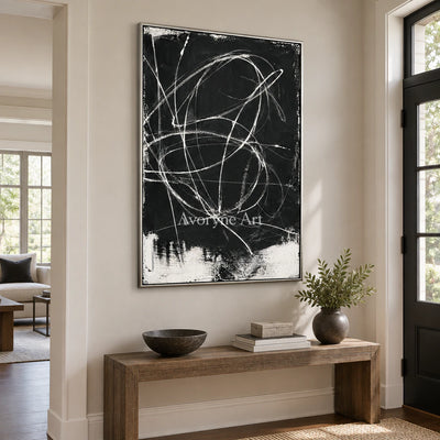 Chalk Constellation: Minimalist Black Line Wall Art — entry silver