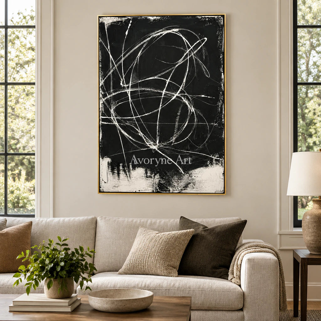 Chalk Constellation: Minimalist Black Line Wall Art — living gold