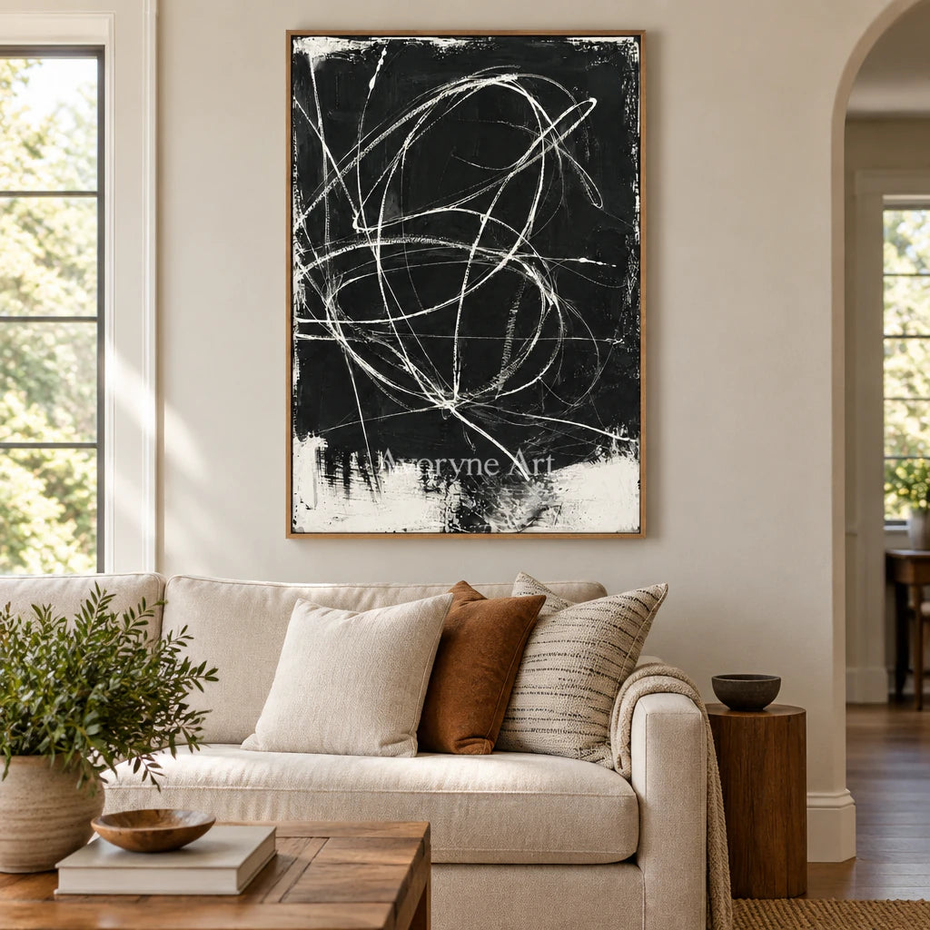 Chalk Constellation: Minimalist Black Line Wall Art — villa wood