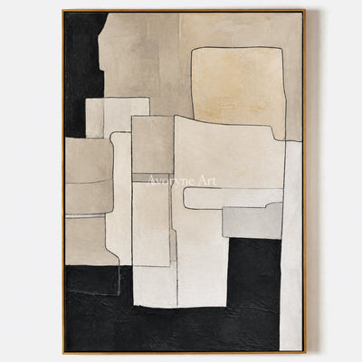 Ivory Assembly: Minimalist Block Abstract Wall Art — primary