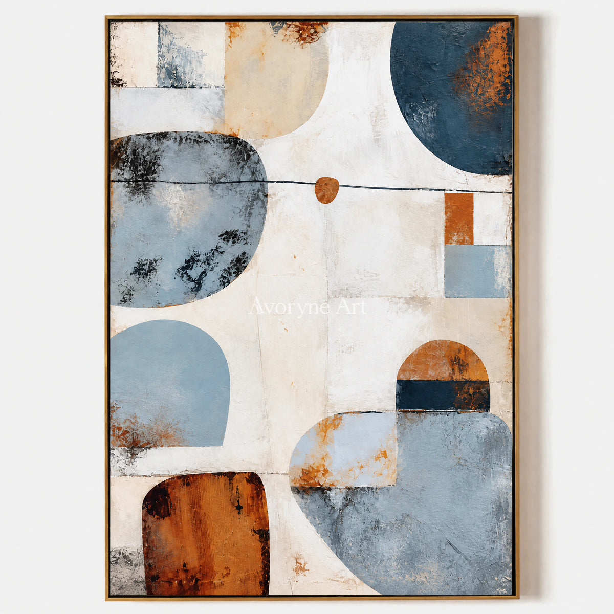 Soft Geometry: Minimalist Blue Abstract Wall Art — primary