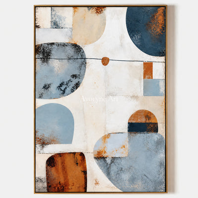 Soft Geometry: Minimalist Blue Abstract Wall Art — primary