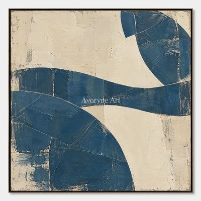 Indigo Interval: Minimalist Blue Abstract Wall Art — primary