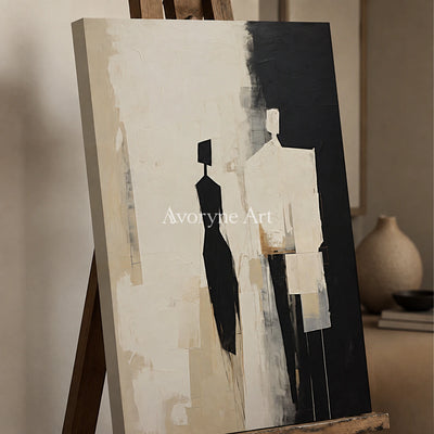 Between Figures: Minimalist Figurative Abstract Wall Art - detail