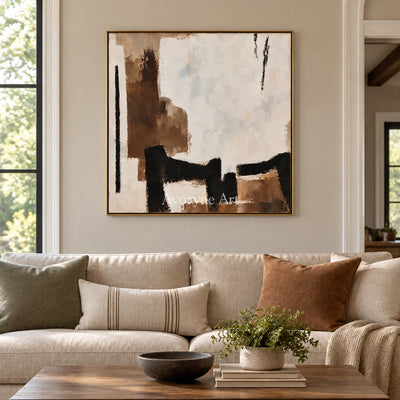 Earthen Pause: Minimalist Neutral Abstract Wall Art — living gold