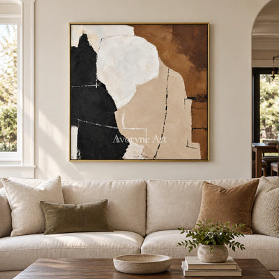 Clay Contour: Minimalist Neutral Abstract Wall Art — living gold