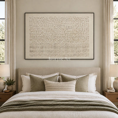 Quiet Glyphs: Minimalist Relief Panorama Wall Art — bedroom black