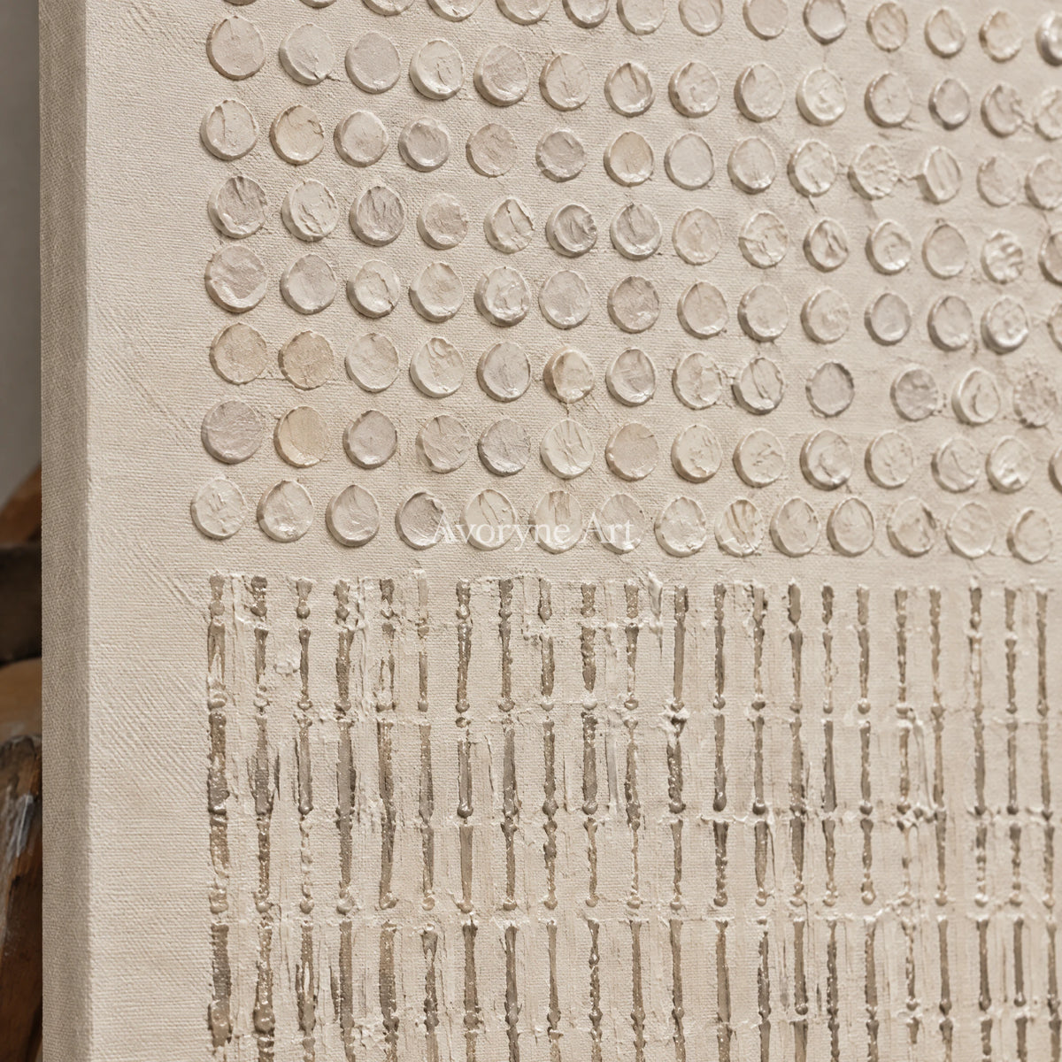 Quiet Glyphs: Minimalist Relief Panorama Wall Art — detail easel