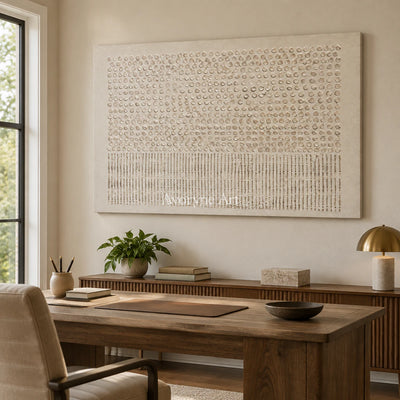 Quiet Glyphs: Minimalist Relief Panorama Wall Art — office frameless