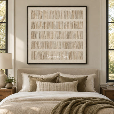 Linen Cadence: Minimalist Textured Relief Wall Art — bedroom black