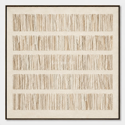 Linen Cadence: Minimalist Textured Relief Wall Art — primary