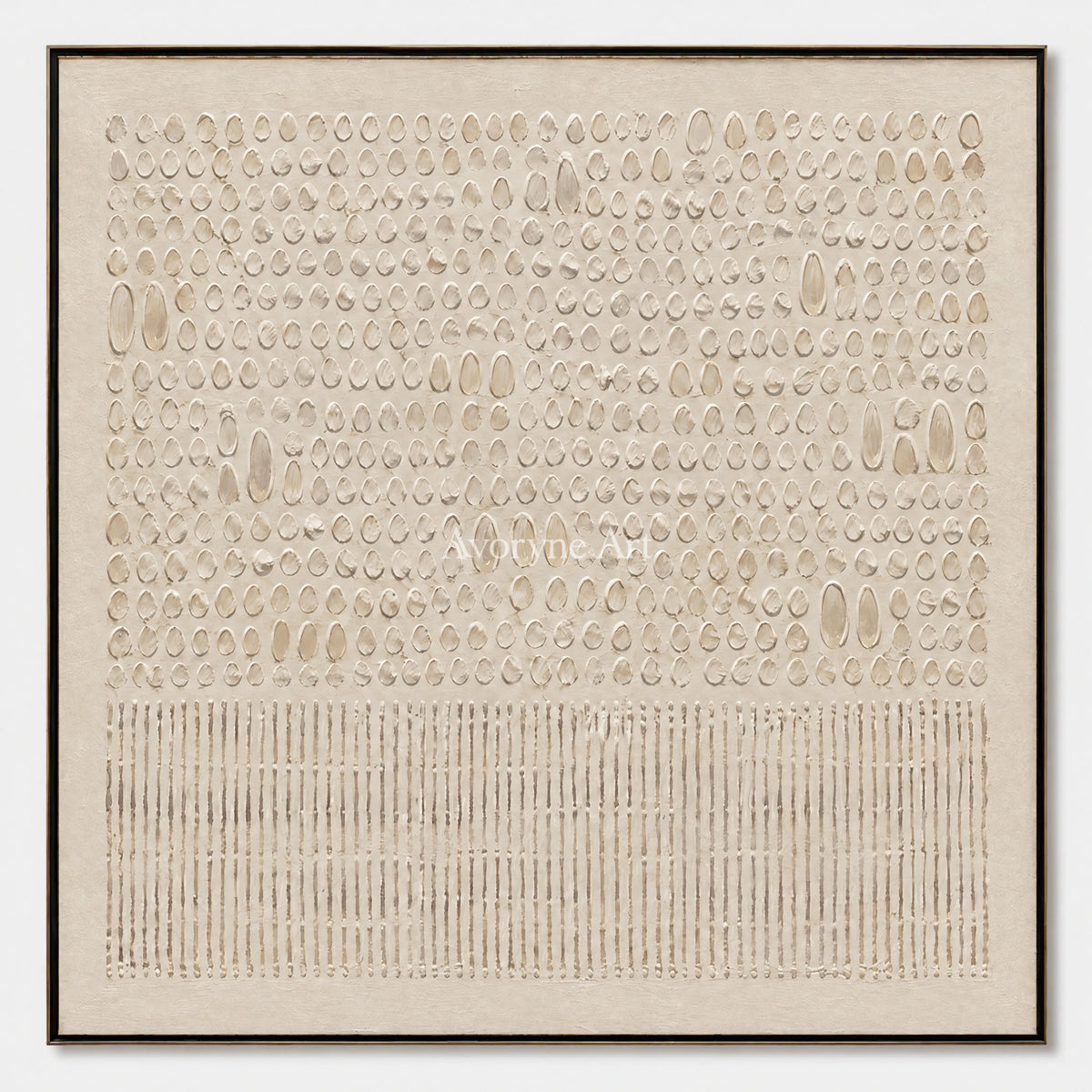 Ivory Script: Minimalist Textured Relief Wall Art — primary