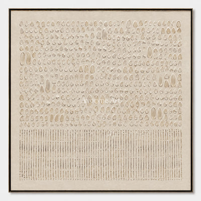 Ivory Script: Minimalist Textured Relief Wall Art — primary