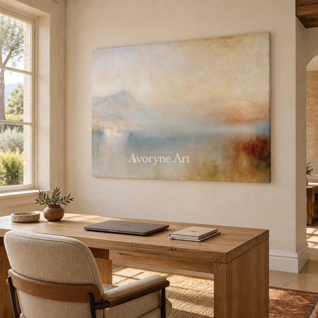 Ivory Open Cadence: Misty Water Landscape — office frameless