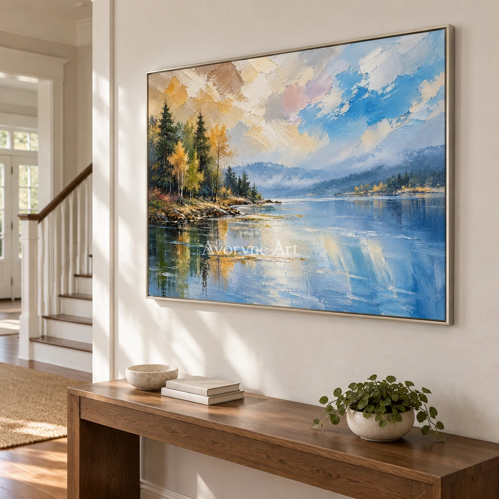 Pinewater: Mountain Lake Landscape Wall Art — entry silver