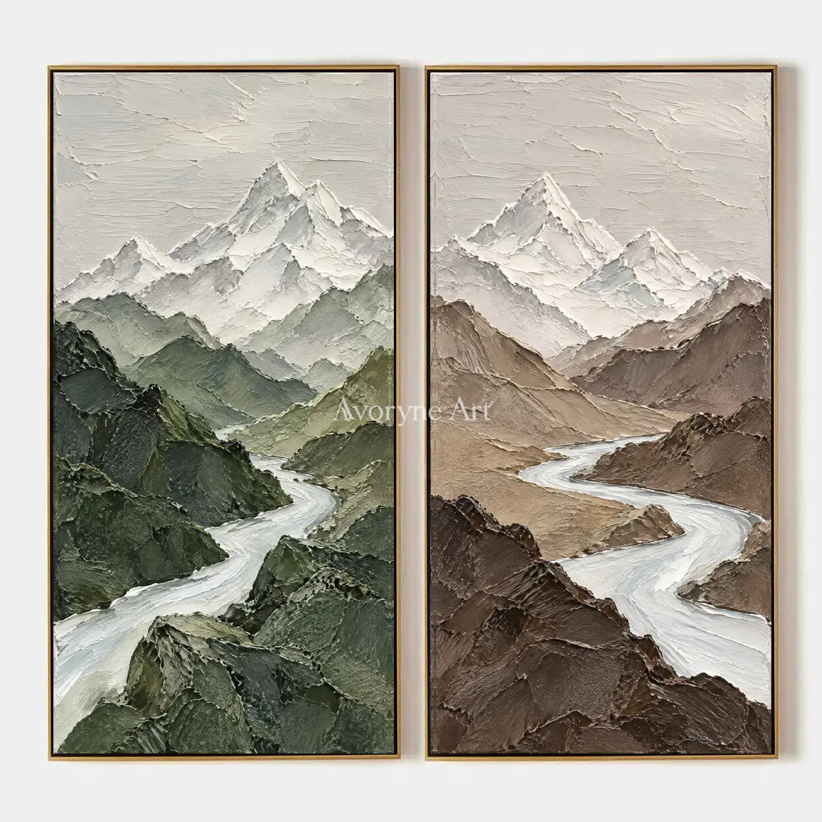 Alpine Pair: Mountain Landscape Diptych Wall Art — primary