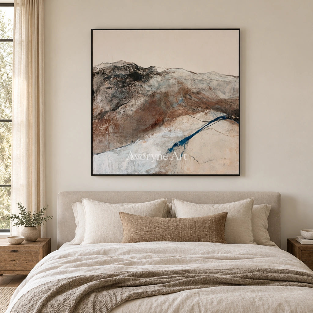Ivory Lucent Memory: Mountain Ridge Art — bedroom black