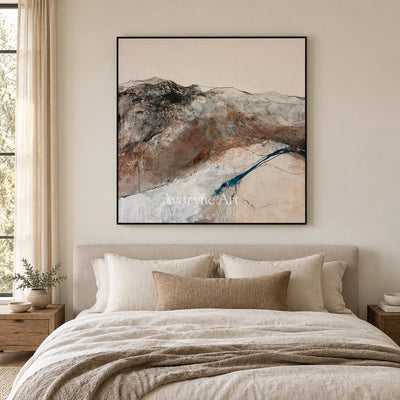 Ivory Lucent Memory: Mountain Ridge Art — bedroom black