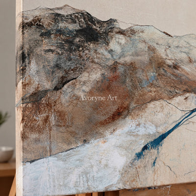 Ivory Lucent Memory: Mountain Ridge Art — detail easel