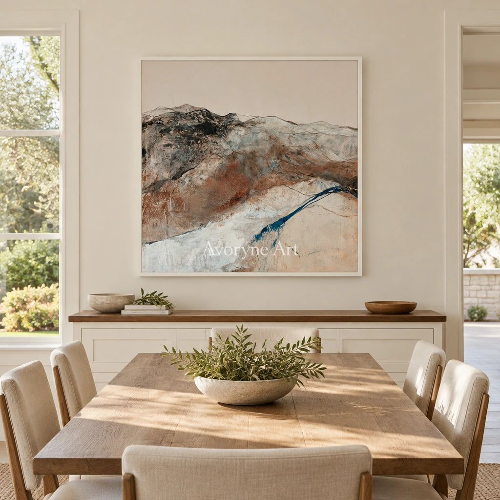 Ivory Lucent Memory: Mountain Ridge Art — dining white