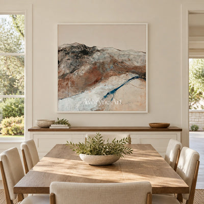 Ivory Lucent Memory: Mountain Ridge Art — dining white