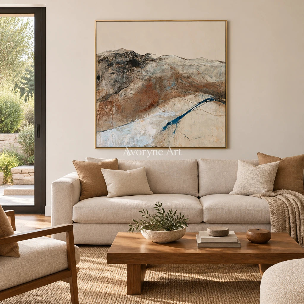 Ivory Lucent Memory: Mountain Ridge Art — living gold