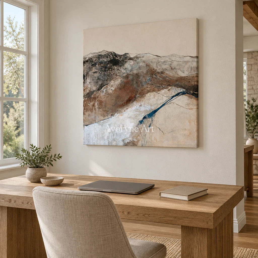 Ivory Lucent Memory: Mountain Ridge Art — office frameless