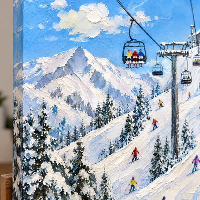 Liftline: Mountain Ski Landscape Wall Art — detail easel