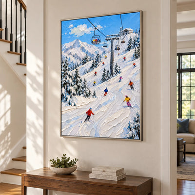 Liftline: Mountain Ski Landscape Wall Art — entry silver
