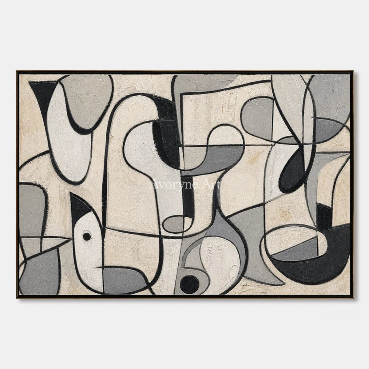 Woven Reverie, hand-painted muted organic abstract wall art by Min-Jun Park