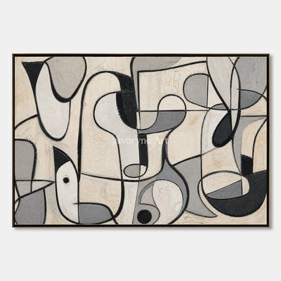 Woven Reverie, hand-painted muted organic abstract wall art by Min-Jun Park