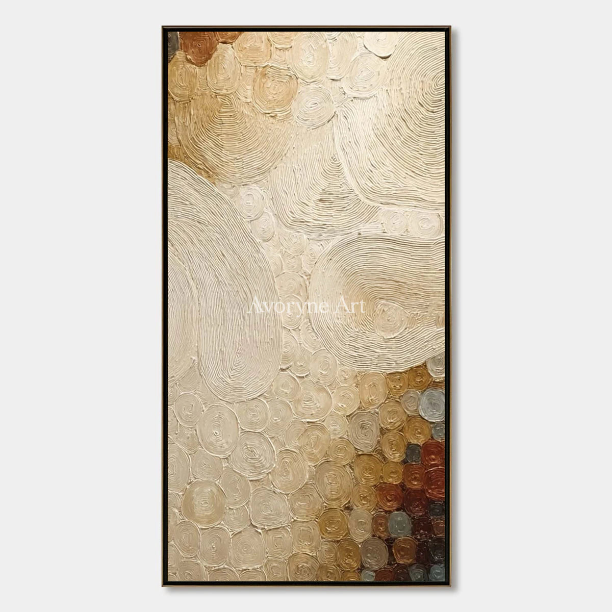 A Narrow Constellation: Narrow Beige Textured Abstract Wall Art — primary