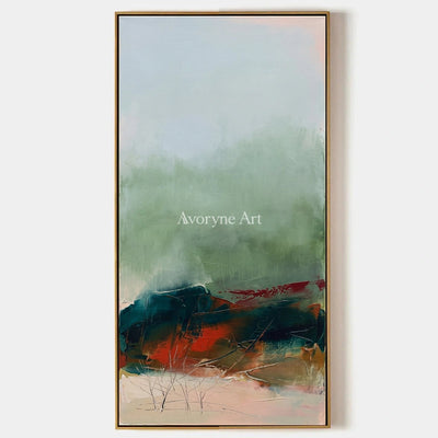 Pale Vista, hand-painted nature brushwork wall art by Isabelle Marchand