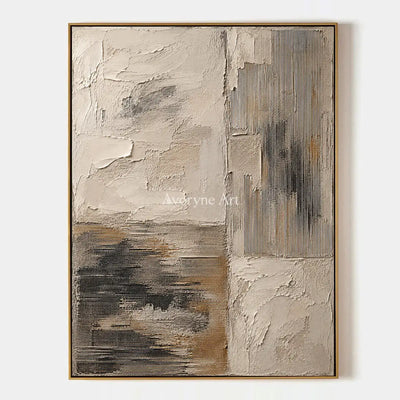 Chalk Divide: Neutral Abstract Texture Wall Art — primary