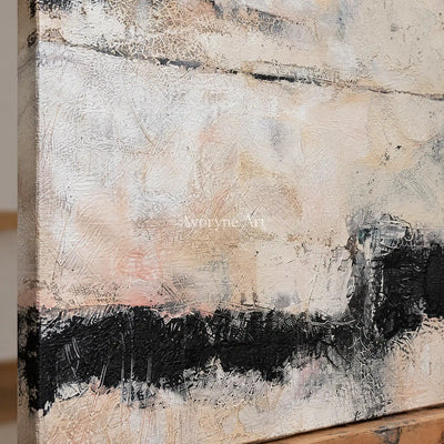 Aster Weave: Neutral Band Abstract — detail easel