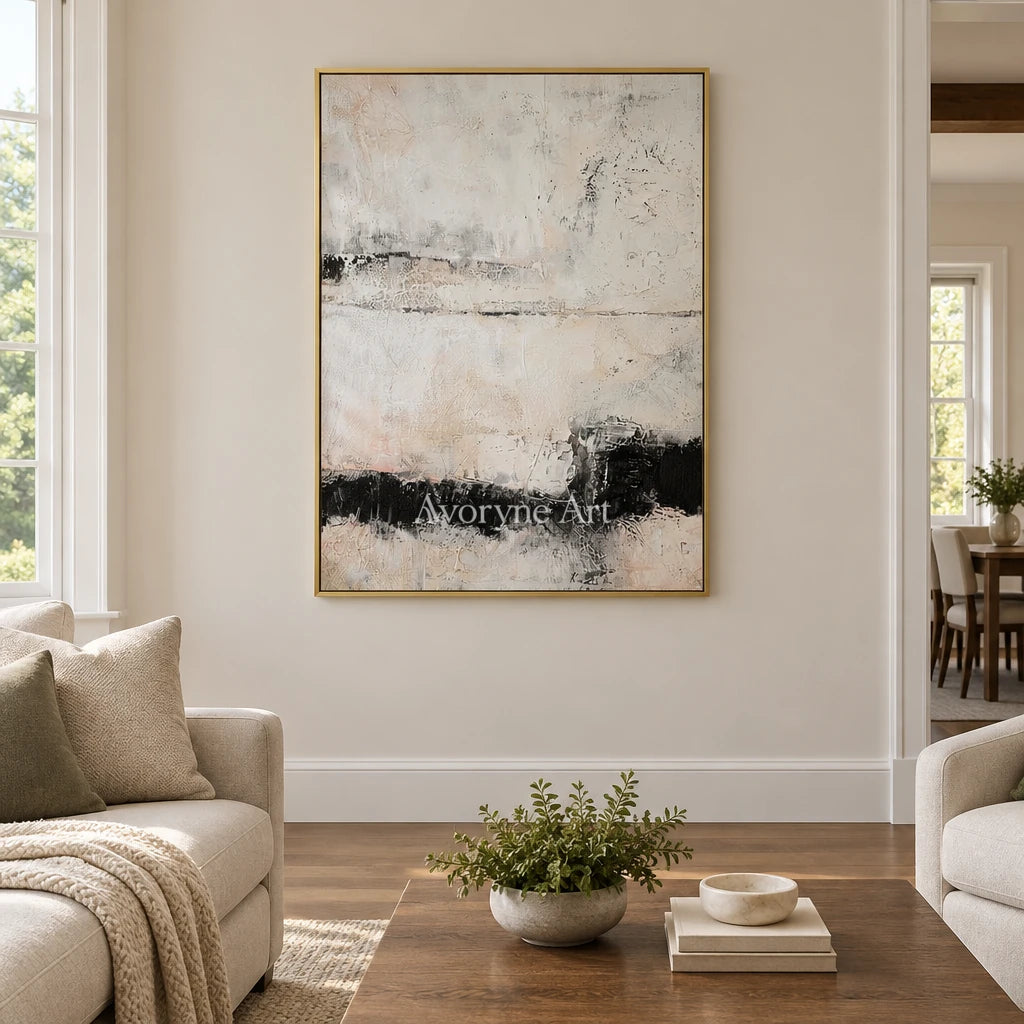 Aster Weave: Neutral Band Abstract — living gold