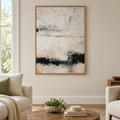 Aster Weave: Neutral Band Abstract — villa wood