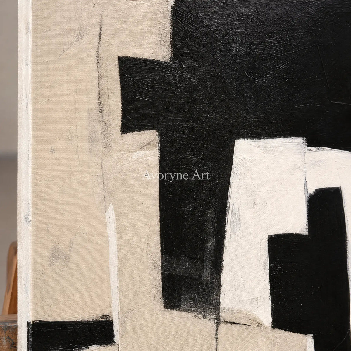 Aster Interval: Neutral Block Abstract — detail easel