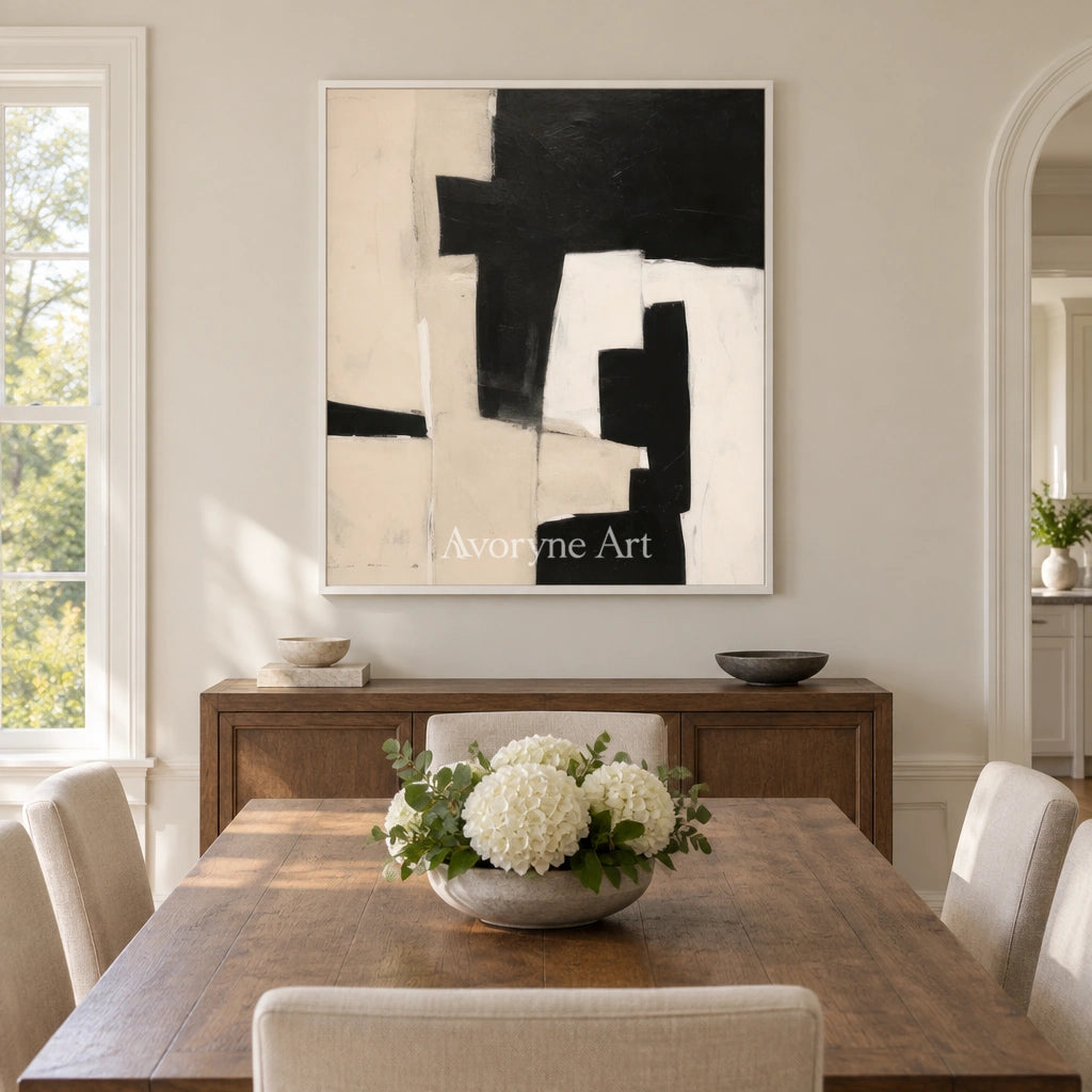 Aster Interval: Neutral Block Abstract — dining white