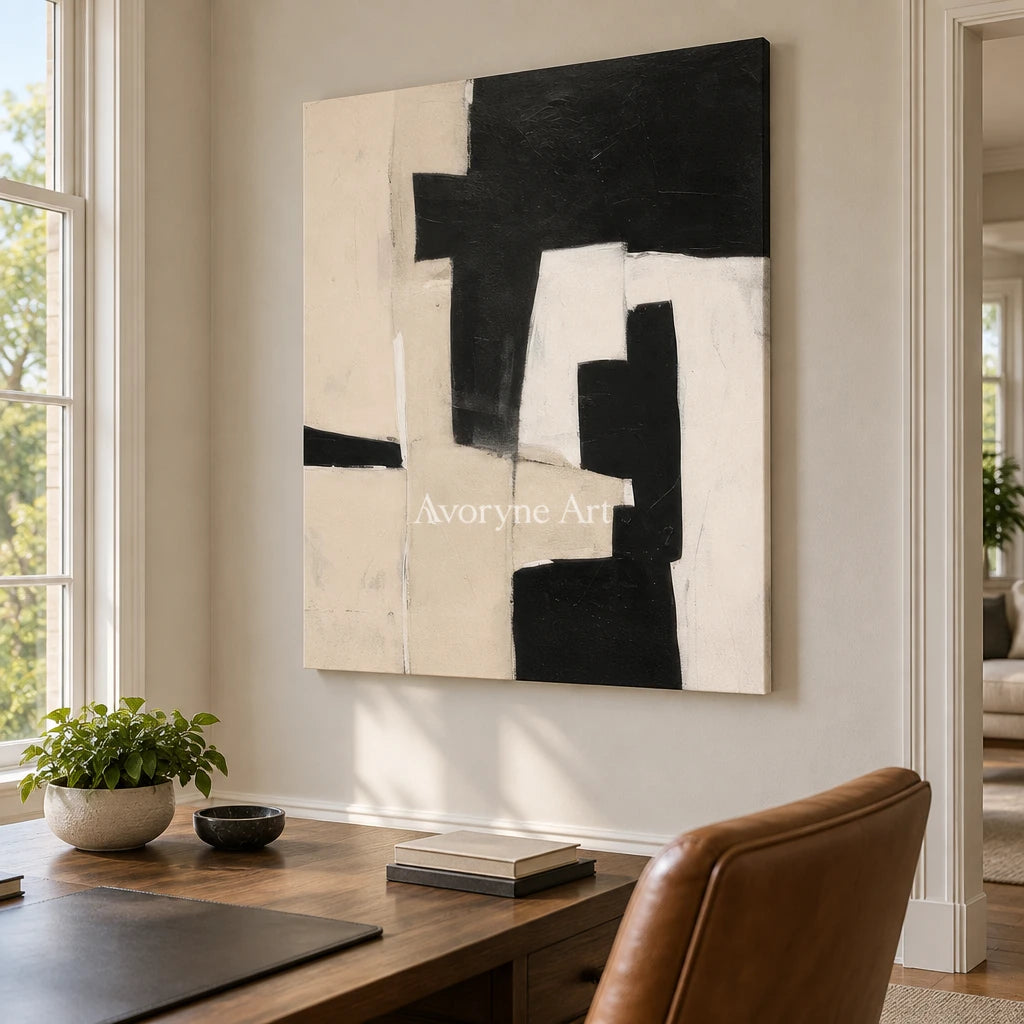 Aster Interval: Neutral Block Abstract — office frameless
