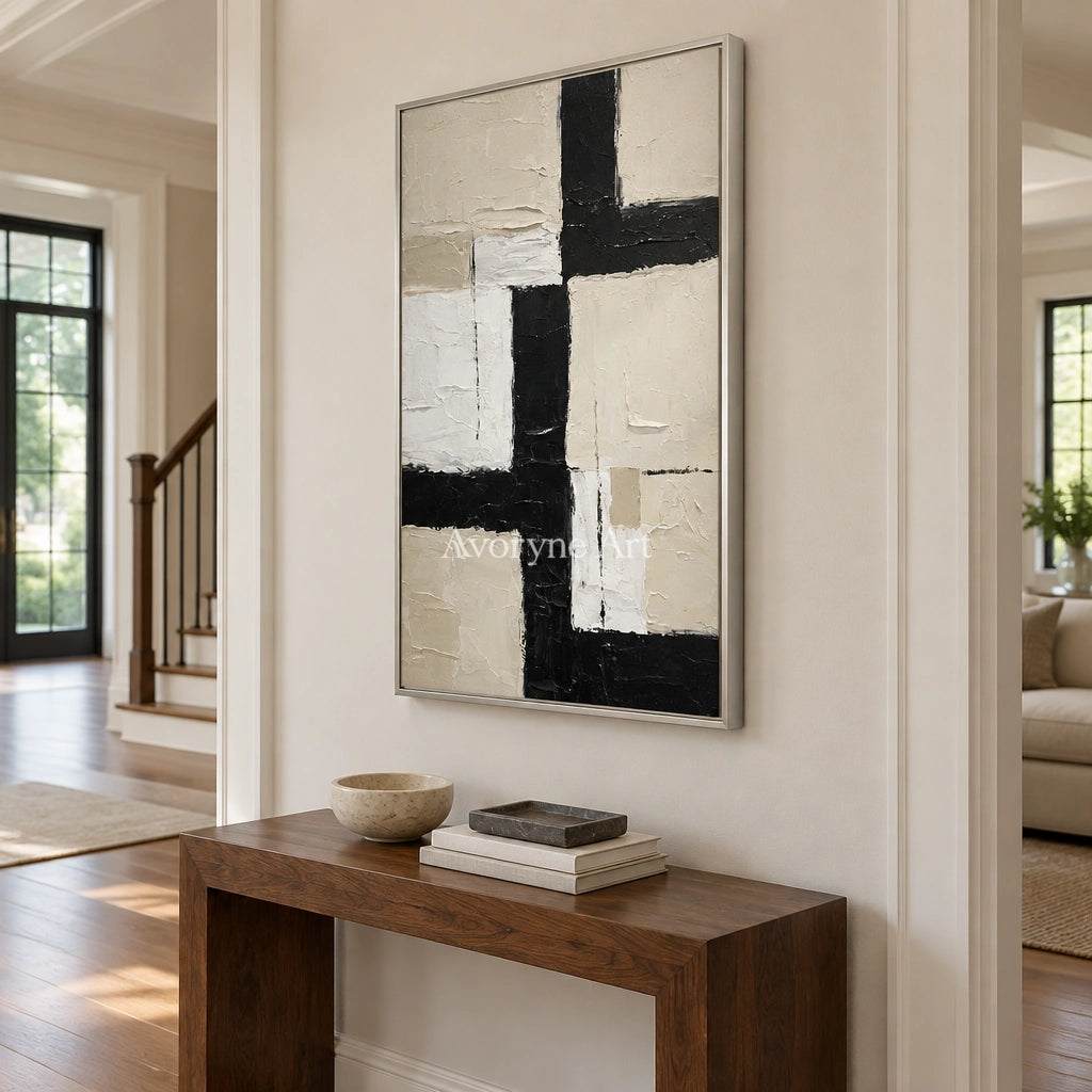 Aster Palimpsest: Neutral Block Abstract — entry silver