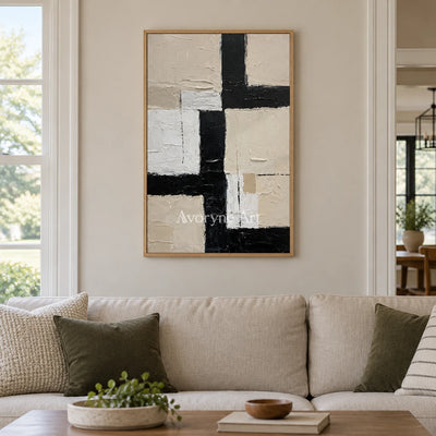 Aster Palimpsest: Neutral Block Abstract — villa wood