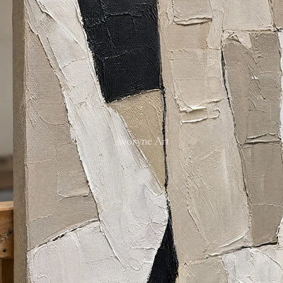 Aster Turn: Neutral Block Abstract — detail easel