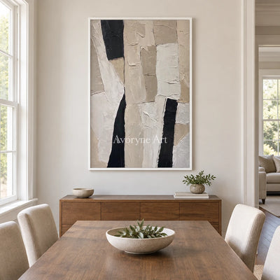 Aster Turn: Neutral Block Abstract — dining white